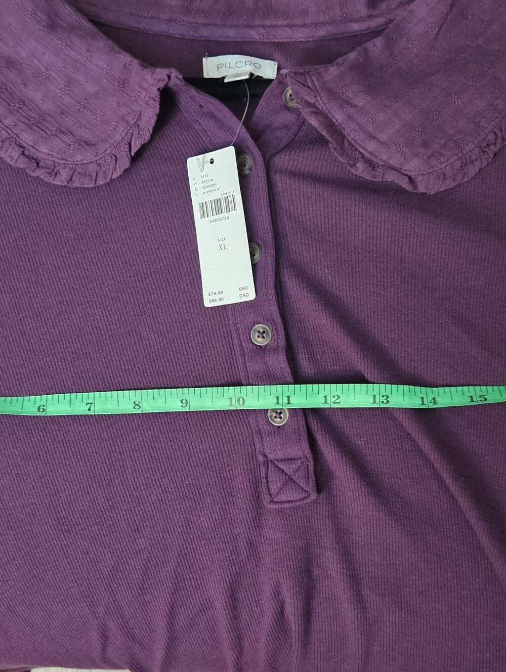 Anthropologie Pilcro Long-Sleeve with Ruffled Peter Pan Collar - Picture 7 of 7